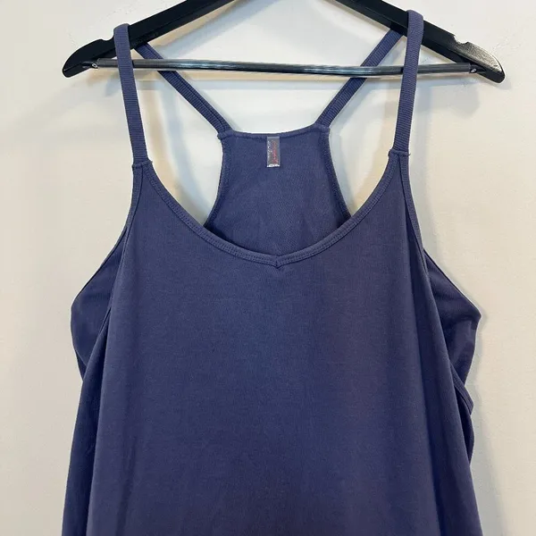 FREE PEOPLE Movement Hot Shot Mini Dress in Blue Indigo Size Large - Image 5