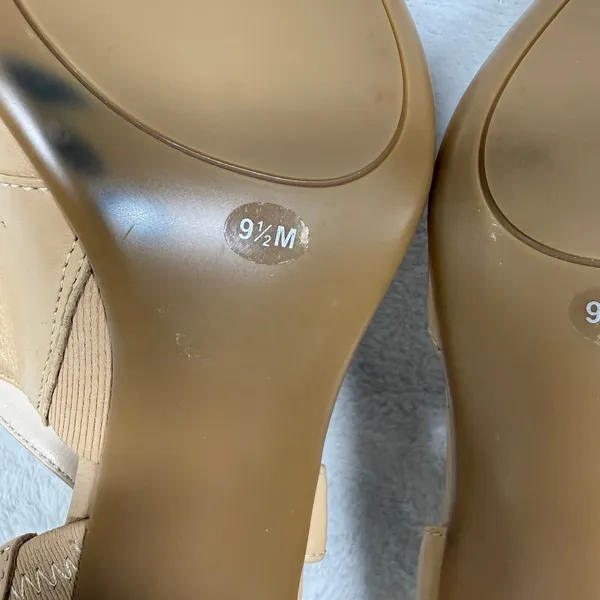 Calvin Klein Tan Leather Pointed Toe Slingback Asymmetrical Strap Heels 9.5‎ - Image 11