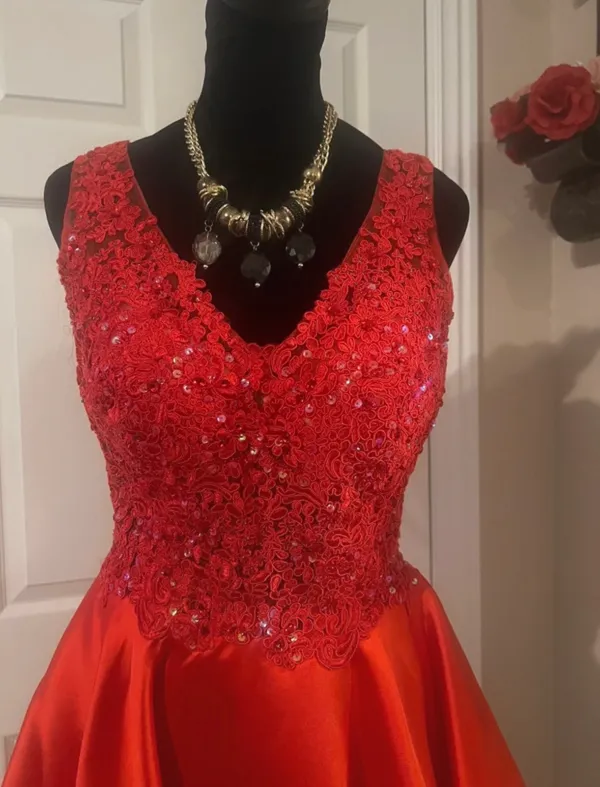Coya Collection Formal red A line homecoming dress - Image 7
