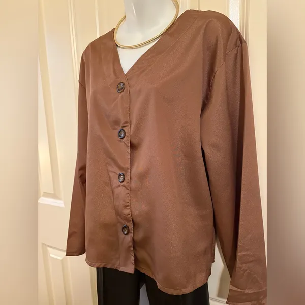 Brown Satin Button - Image 3