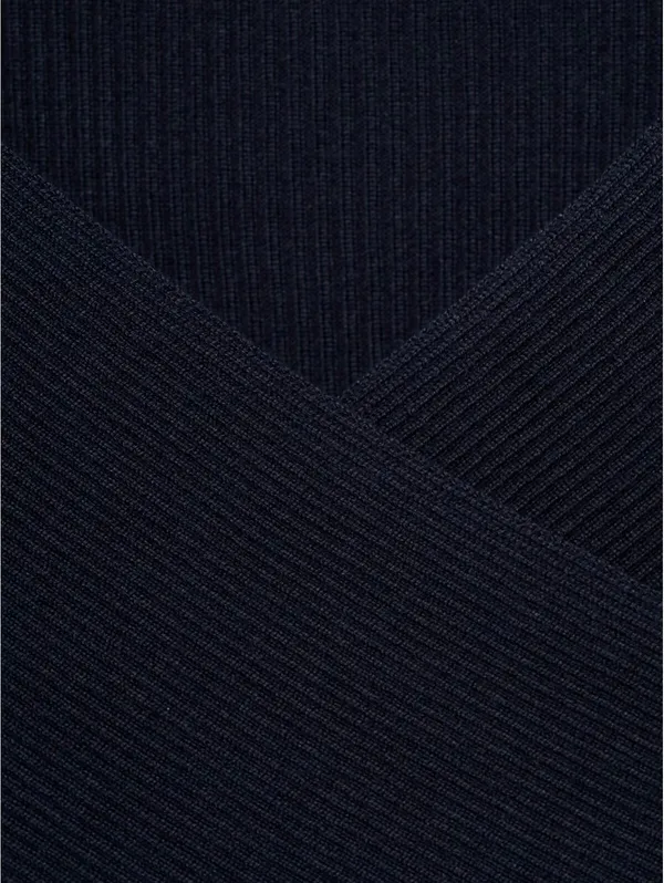 Mango Wrap Crop Top NWT Gumy Dark Navy Teens Small - Image 4