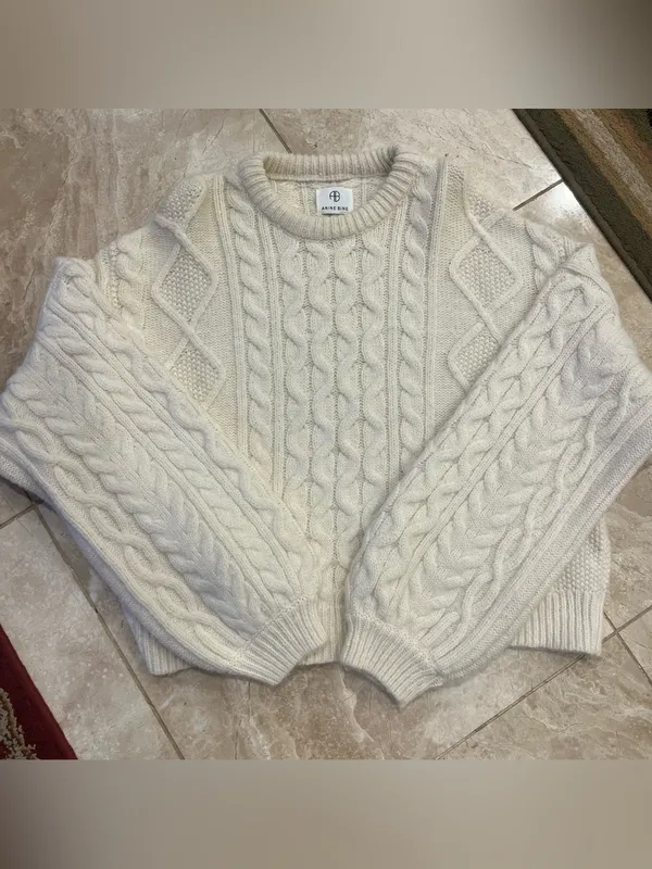 Anine Bing Irina Cable Knit Sweater Size Medium - Image 6