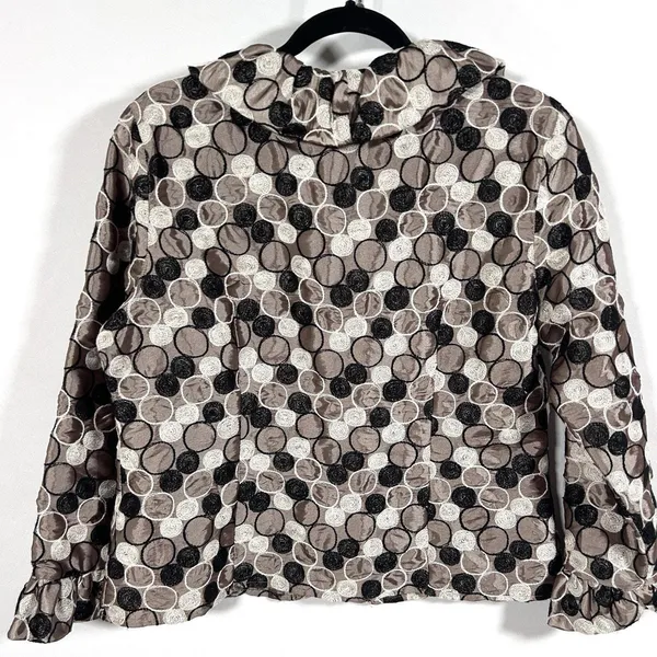 Vintage Samuel Dong Blazer‎ Jacket Womens Ruffle Embroidered Avant-garde L / X - Image 3