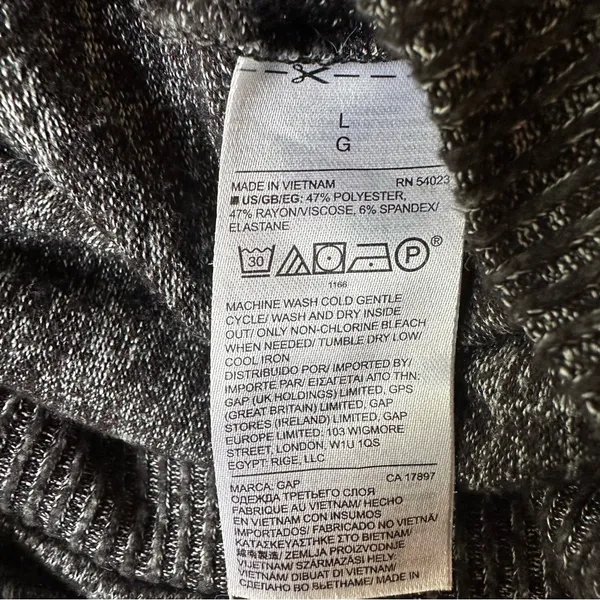 Gap Softspun Crop Hoodie Women’s Size Large Black Marl - Image 6