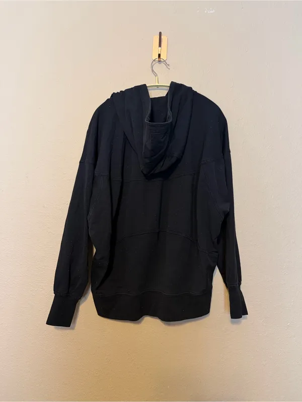lululemon Back In Action LA Hoodie Black With‎ Multi Color Speckles Size 6 - Image 6