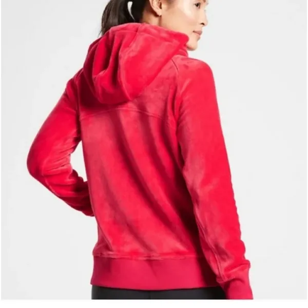 ATHLETA‎ Women's Zip-Up Hoodie Hibiscus Red Heavy Weight size medium - Image 7