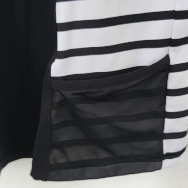 Athleta‎ Black and White Stripe Ace Racer Tank Top Mesh Details Pockets Size S - Image 6