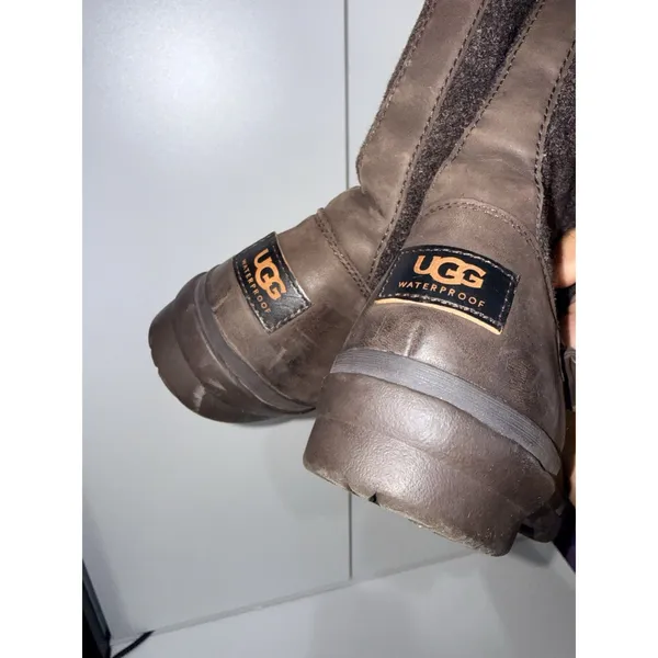UGG Robbie Women's Size 10 Brown Leather Wool Zipper‎ Waterproof - Image 7