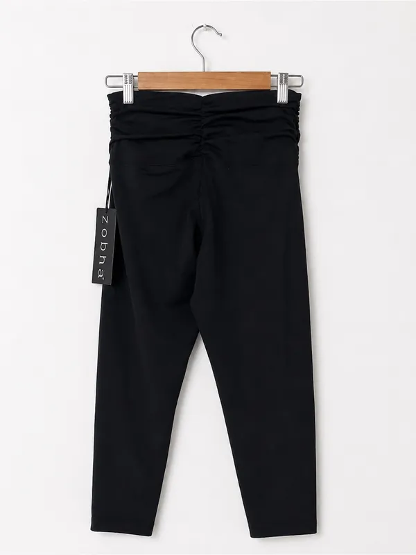Zobha Avery Leggings Women’s Size M Black Crossover Ruched Waist Ankle NWT - Image 7