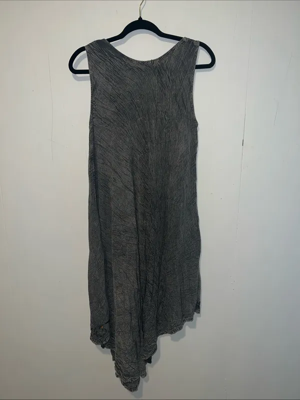 Sleeveless Embellished Gray A-Line Sundress Size M 0914261 - Image 2