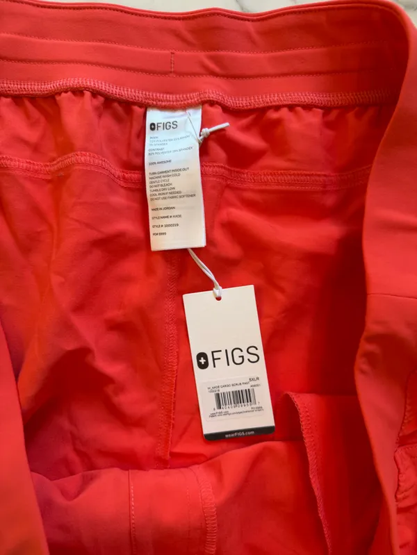 NWT Figs Kade Cargo Pants Womens 5XL Orange Scrubs Purple Drawstring - Image 6