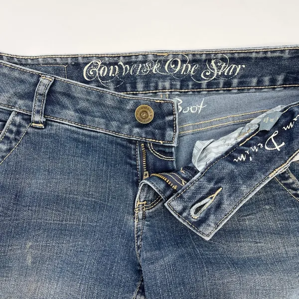 Converse One Star Trinity Boot Jeans Women 30 Low‎ Rise Y2K Indie Grunge Western - Image 9