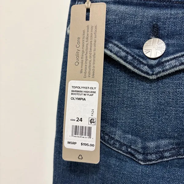 Hudson Barbara‎ High-Rise Bootcut w/ Flap Jeans Sz.24 NWT - Image 11
