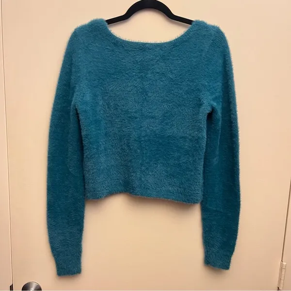 Hollister Knit Cardigan Sweater Blue Size M - Image 3