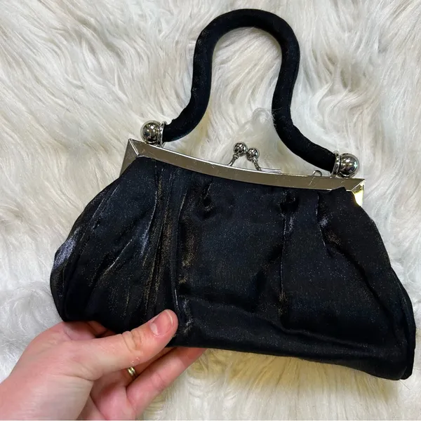 Vintage Elegant‎ Black Sparkly Evening Formal Prom Bag Purse - Image 3
