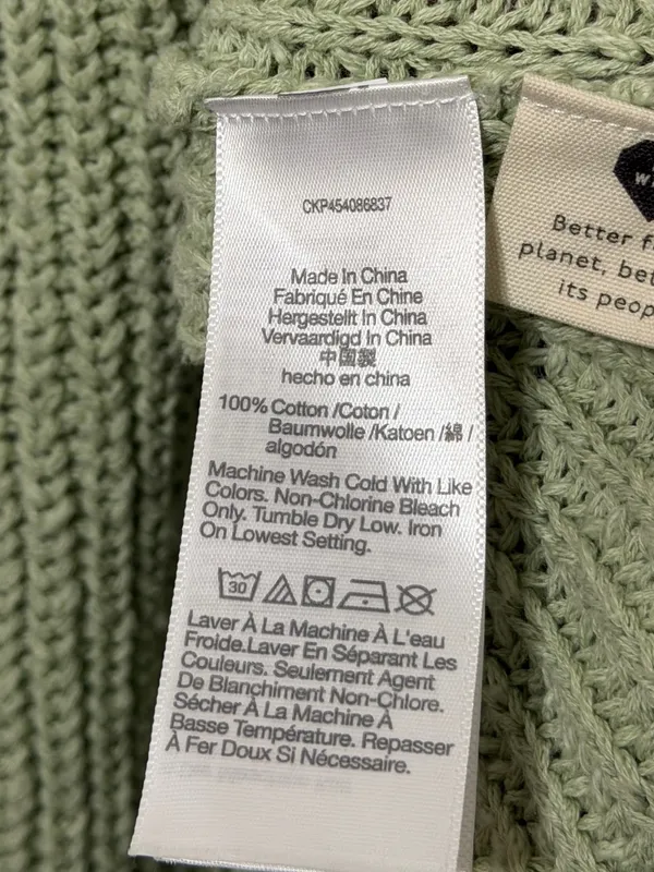 Madewell Shaker Sweater Tank Size Medium Top Green Cotton Fall Winter Knit - Image 9