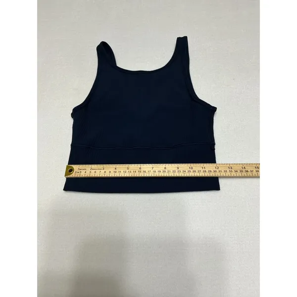 Lululemon Ribbed Power Pivot Tank Navy Blue Reversible V Neck Crop XS S - Image 5
