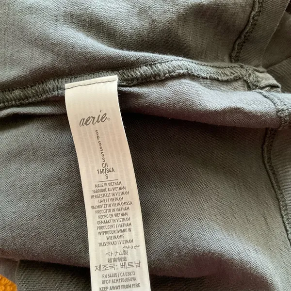 Aerie Long Sleeve Cropped Lounge Tee Size Small Dark Blue‎ - Image 4