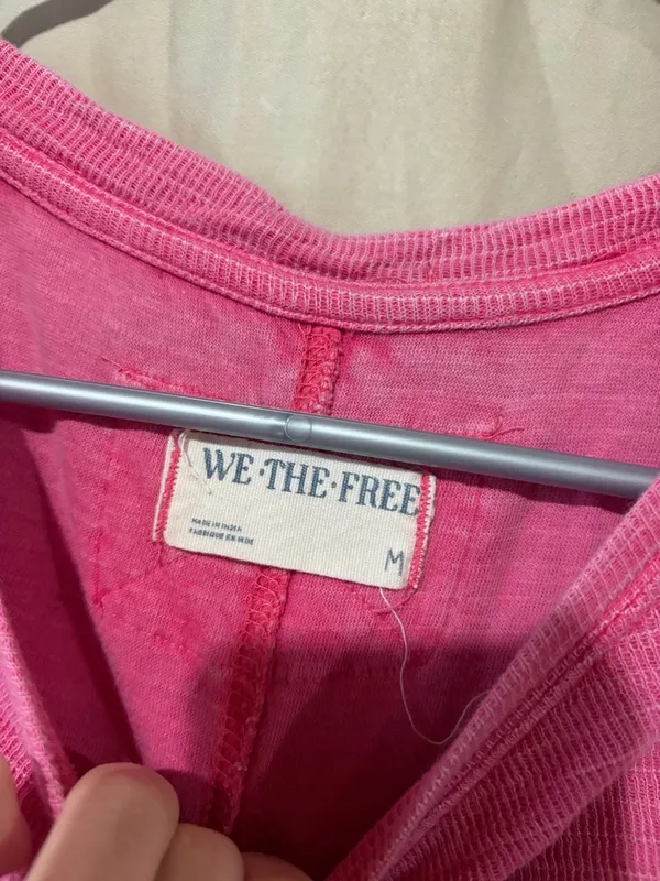 We The Free Free People Womens Soul Song Long Sleeve Shirt Pink Oversized M - Image 2