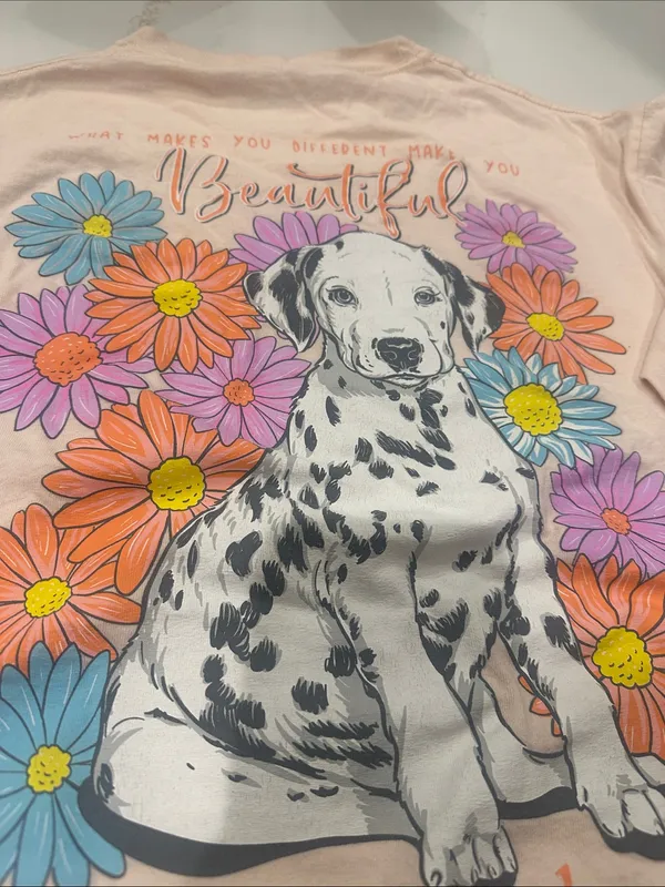 Simply Southern long sleeve Dalmatian flower long sleeve shirt medium - Image 2