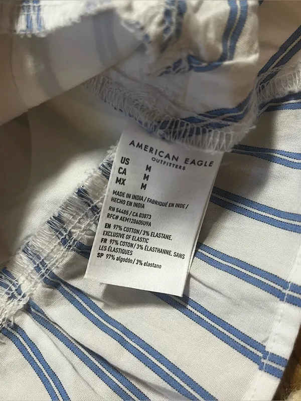 American Eagle NWT Striped Blue & White Ruffle Hem Cami Top - Image 4