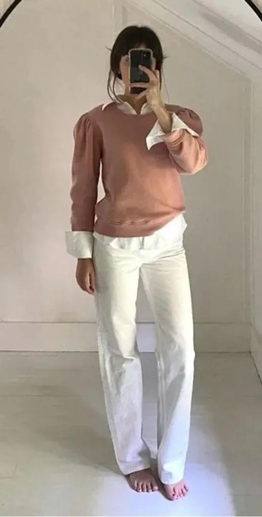 ALC Rayna Puff Sleeve Sweatshirt in Baby Pink Size S Retail $195 - Image 3