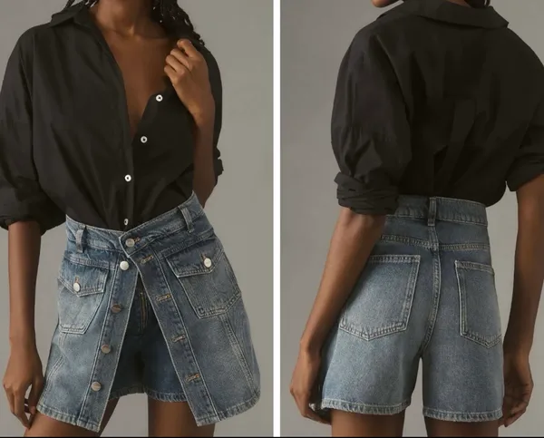 Anthropologie Pilcro Country Denim Skorts, Size 26 - Image 2