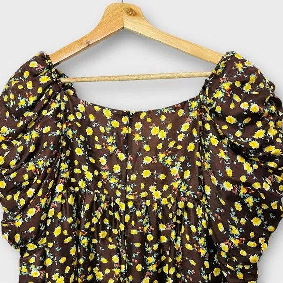 Autumn Adeigbo Bridgette Floral Ruched Empire Mini Dress Size 0‎ Romantic Fairy - Image 9