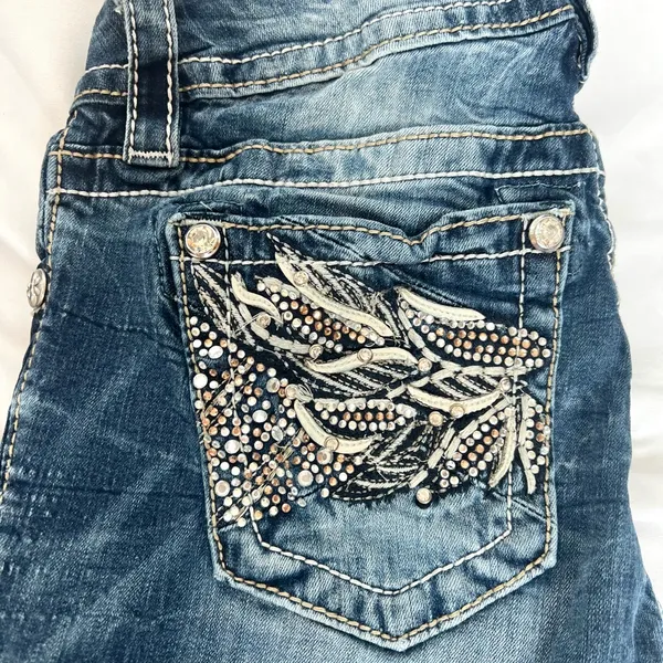 Miss Me Boot Cut Jeans with Silver Accents - Image 2