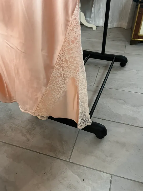 Target Peach Satin Maxi Dress With Lace Trim - Image 6