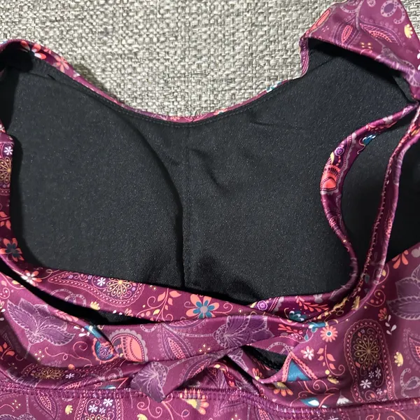 XIA Women’s Paisley Print Satin Sports Bra - Multicolor - Image 4