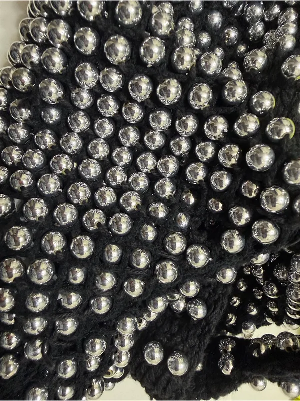 Zara Black/Silver Beaded Mini Tote Black - Image 5