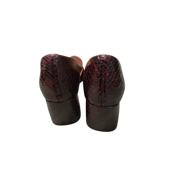 Linea Paolo Cache Burgundy Snakeskin D’Orsay Block Heel Pumps Women’s 5 NWOB - Image 8