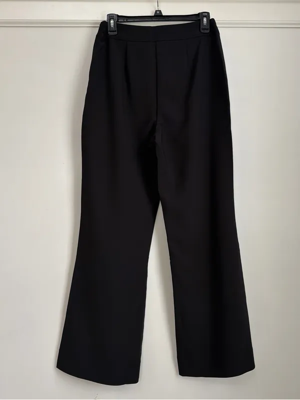 in february Black High Rise Side Zip Flare Leg Dress Pants Trousers M NWT - Image 6