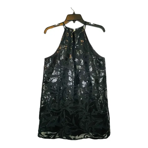 Show Me Your Mumu Gomez Mini Dress Womens Small Black‎ Sequin Halter Shift Glam - Image 7