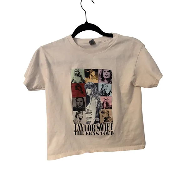 Taylor Swift The Eras Tour Graphic T-Shirt White Gildan Heavy Cotton Mens‎ Small - Image 2