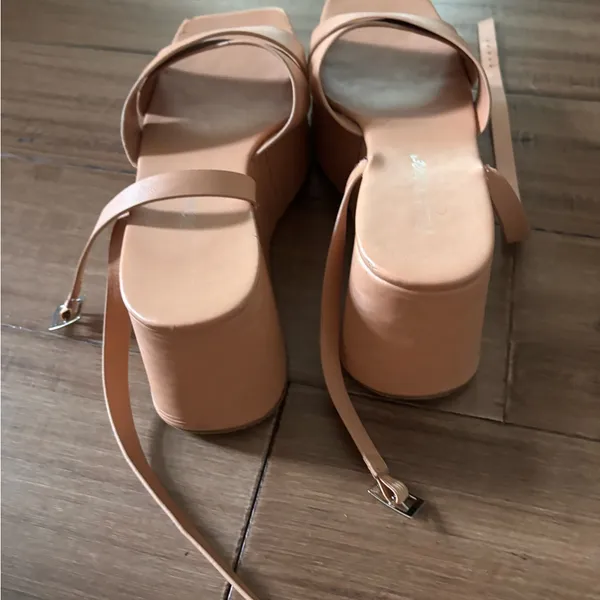 Public Desire Chunky Platform Ankle-Strap Sandal in Tan - Image 5