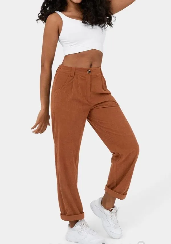 Halara Bombay Brown Mid Rise Corduroy Pants New with Tags - Image 10