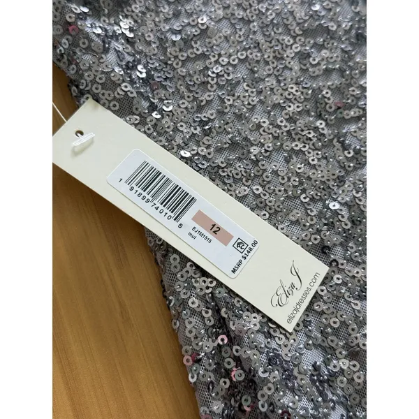 Eliza J NWT Sequin Shift Dress Size 12 Silver Sleeveless Cocktail‎ Party Holiday - Image 2