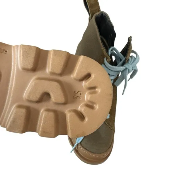 Camper Brutus Organic Cotton & Leather Boots Green 35 (US‎ 5) - Image 9
