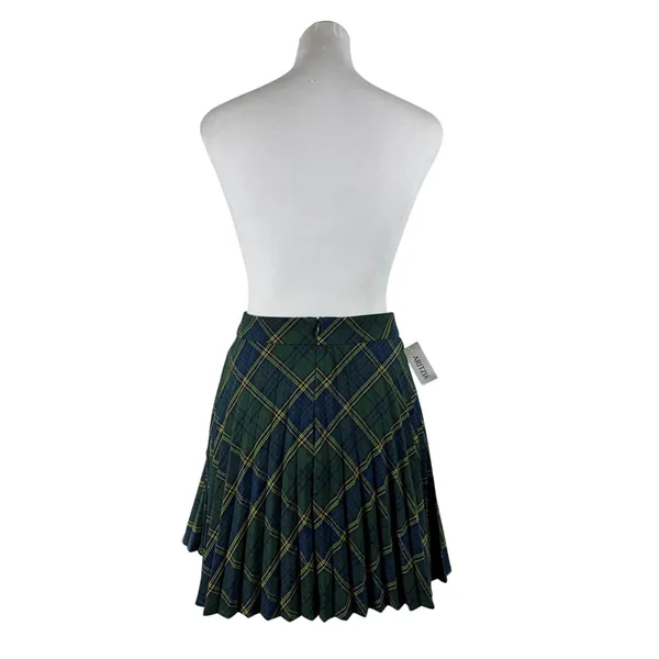 NWT Aritzia Sunday Best Tabby Green & Blue Pleated Mini Skirt - Image 7