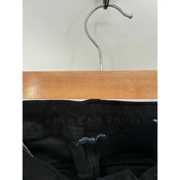 American Eagle AEO‎ Black Denim Distressed Jeggings Women's Size 8 Regular 8R - Image 6