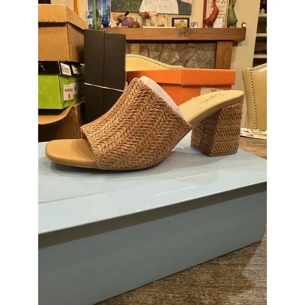 Seychelles Adapt Raffia Mules Sandal Natural Size 8.5 Beachy Coastal Neutral - Image 2