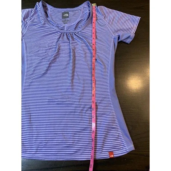 The North Face T Shirt Womens Medium Purple Stripes Outdoorsy Hiking‎ READ - Image 13