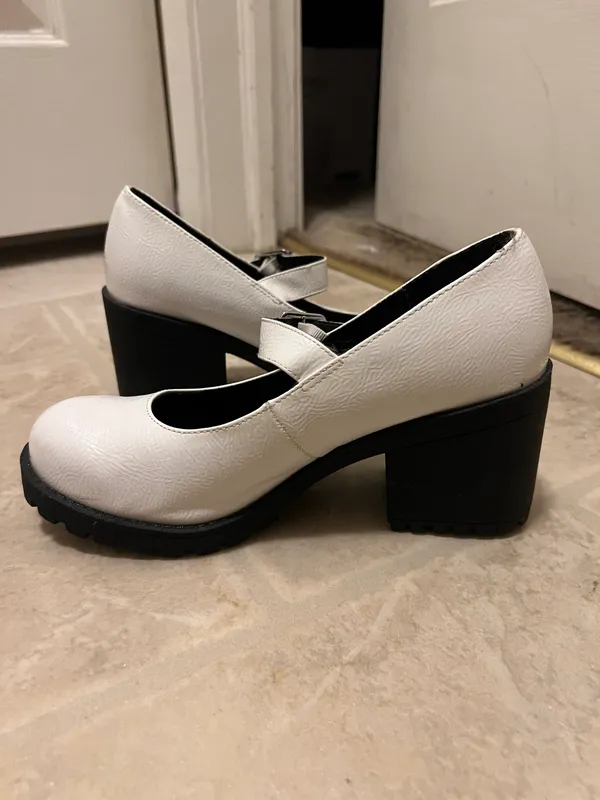 Dirty Laundry White Mary Jane Platform Heels - Image 2