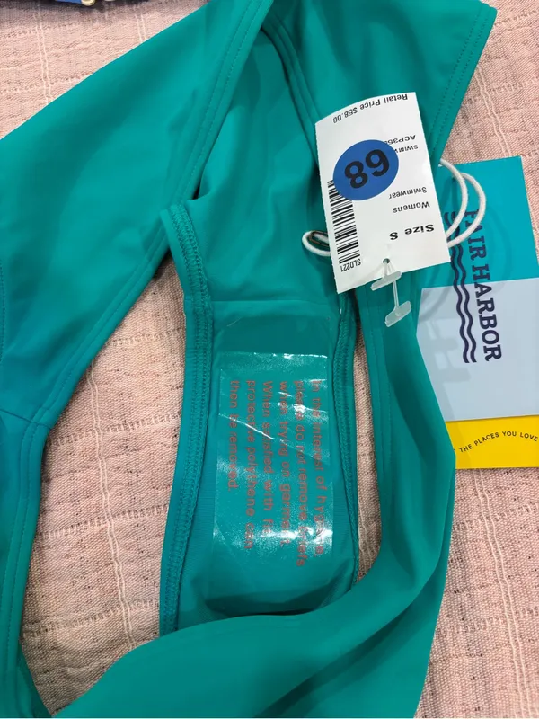 Fair Harbor Blue Crop Bikini Top & Teal Bikini Bottom Set size‎ Small - Image 11