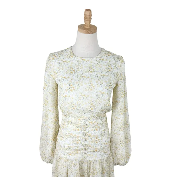 VEILED Randa Ruched Maxi Dress Honey Floral Sz XS NWT - Image 3