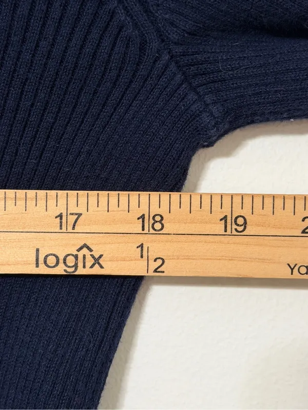 Ralph Lauren Navy Sweater Women’s Size Medium Turtleneck Cotton Luxury Old Money - Image 7