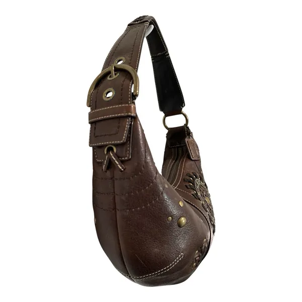 Vintage Coach Mia Soho Brown Leather Studded Starburst Hobo Bag 10062 W/ Hangtag - Image 4