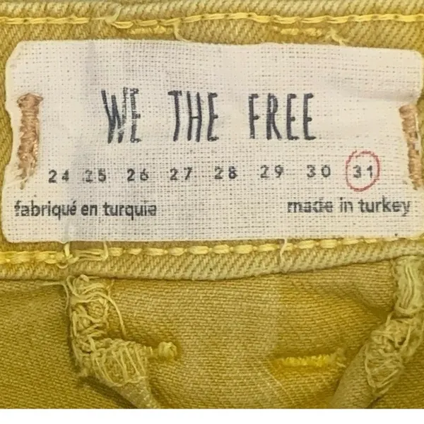 We‎ The Free Flare Pants Womens 31 Yellow Corduroy High Rise Boho 70s Retro - Image 3